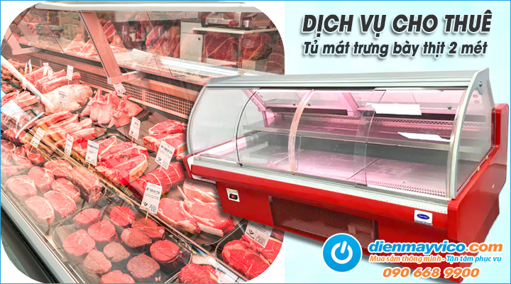 Dịch vụ cho thuê tủ mát trưng bày thịt 2m