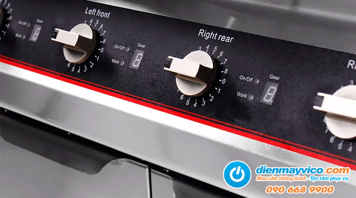 Điều khiển Bếp điện từ 6 mặt nấu công nghiệp Lestov chân đứng LT-B300VI-B105