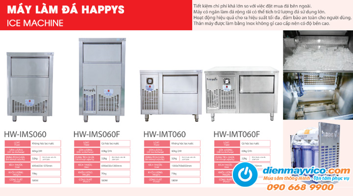 Dòng sản phẩm máy làm đá của thương hiệu Happys