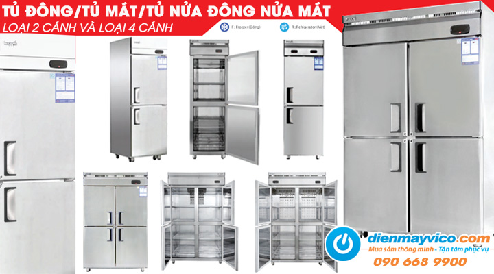 Dòng thiết bị tủ đông tủ mát đứng inox công nghiệp của thương hiệu Happys