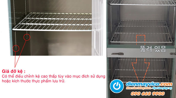 Giá kệ Tủ mát inox 2 cánh Kistem KIS-XD25R