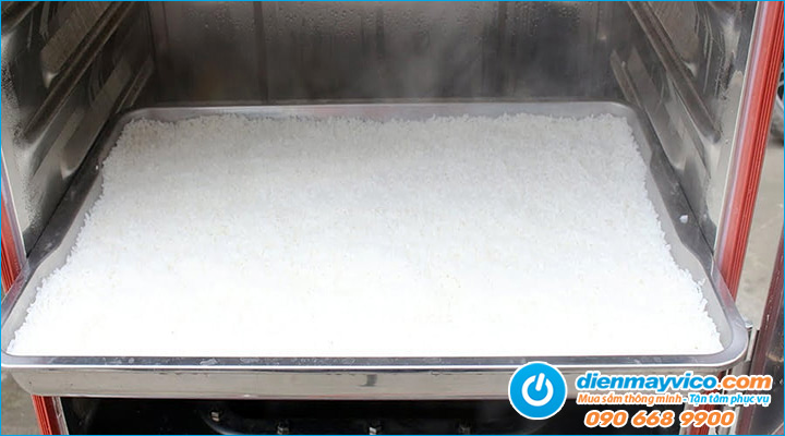 Giới thiệu mẫu Thanh lý tủ nấu cơm công nghiệp 10 khay dùng điện