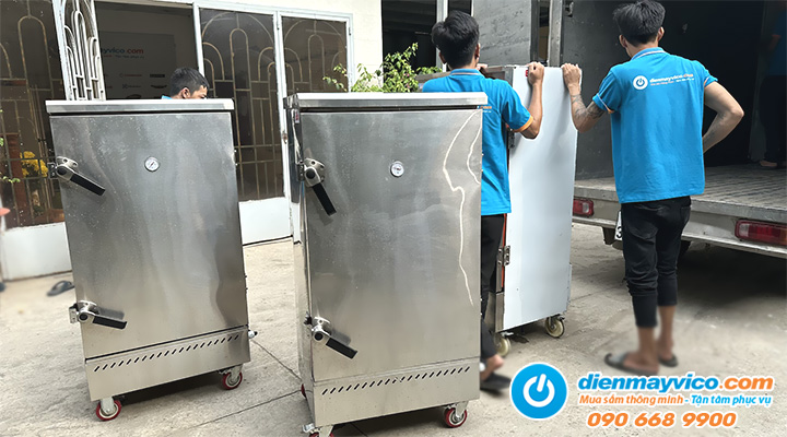 Giới thiệu mẫu Thanh lý tủ nấu cơm công nghiệp 12 khay dùng điện