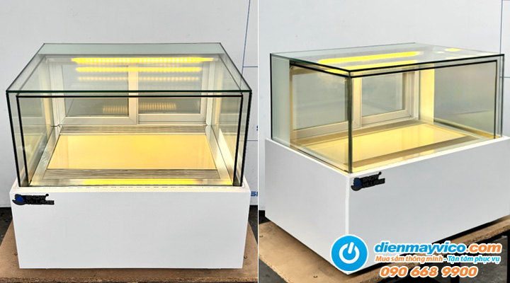 Giới thiệu về Tủ bánh kem để bàn kính vuông không viền Snow Village 0.7m