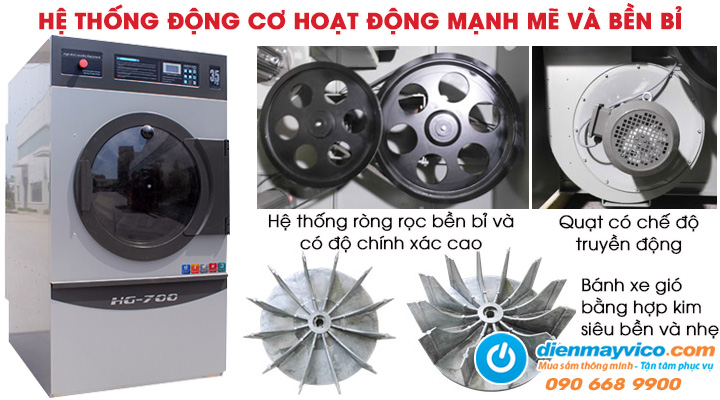 Mẫu máy sấy công nghiệp OASIS HG-700DQ 35kg hiện đại
