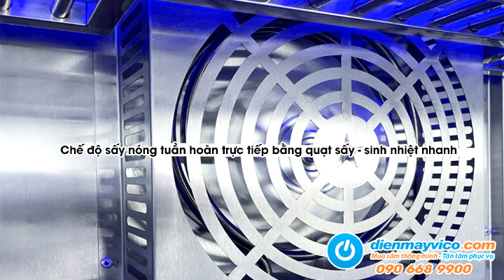 Hệ thống quạt tản nhiệt của Tủ sấy chén bát inox 2 lớp quạt gió Viner V-TSB2C2LQG
