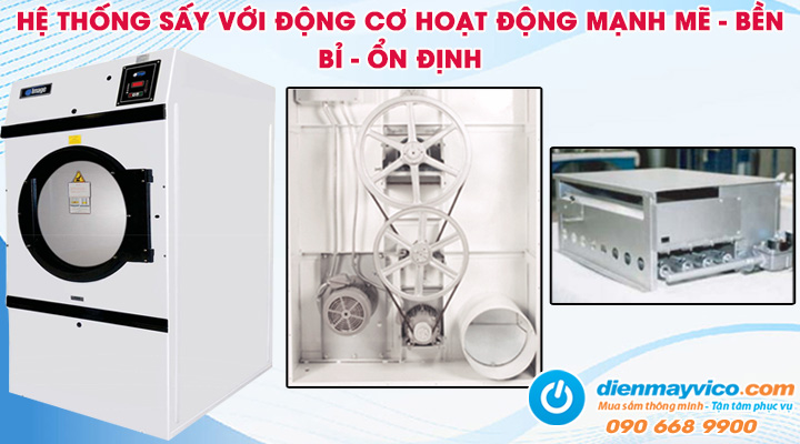 Máy sấy công nghiệp Image DE-120 được trang bị hệ thống sấy khô hiện đại và tiên tiến