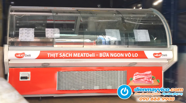 Hình ảnh thực tế tủ mát trưng bày thịt 2m cho thuê