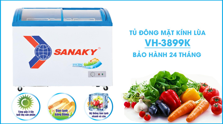 Hình nội dung Tủ đông kính cong Sanaky VH-3899K