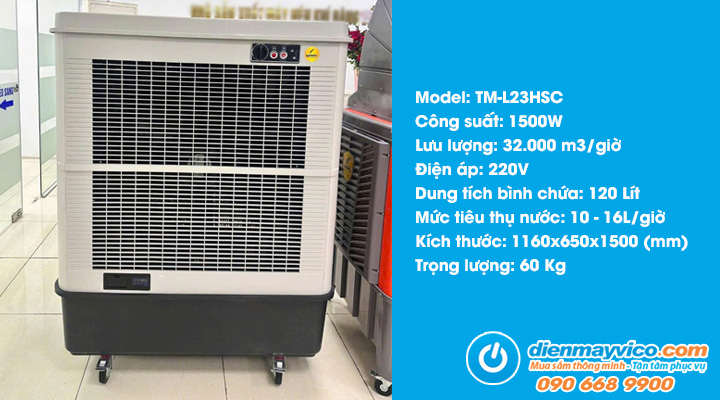 Hình thực tế Quạt làm mát hơi nước Wing TM-L23HSC