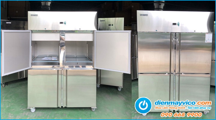 Hình thực tế Tủ mát inox 4 cánh Kistem KIS-XFGN45R