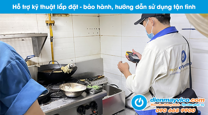 Hỗ trợ kỹ thuật lắp đặt và bảo hành, hướng dẫn cho thuê bếp chiên nhúng