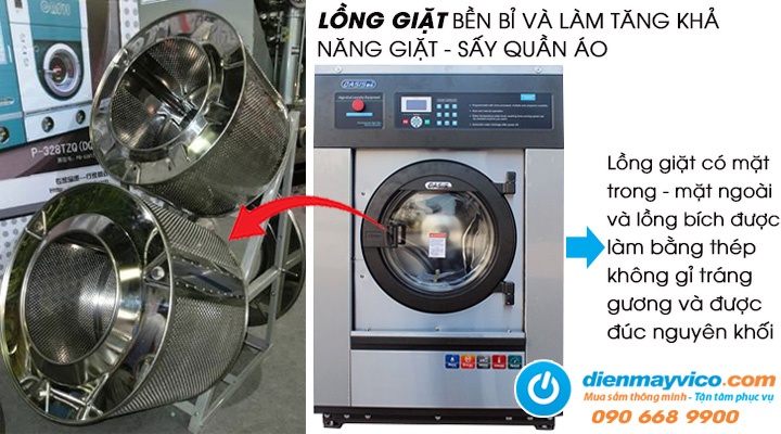 Lồng giặt của máy giặt công nghiệp OASIS SXT-150FD/ZQ