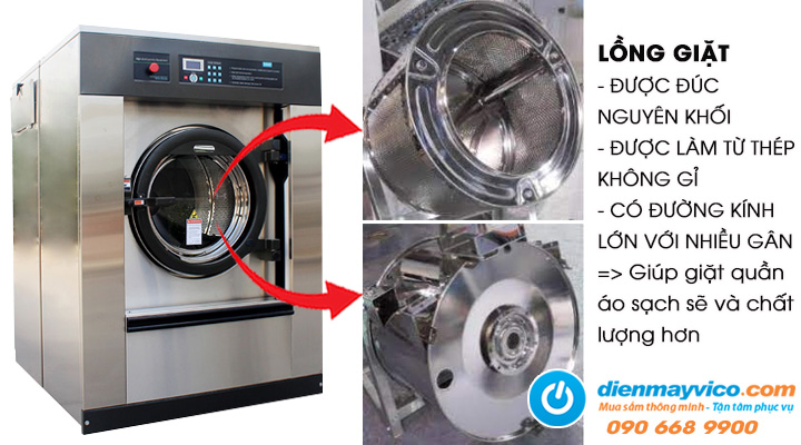 Lồng giặt bền tốt của máy giặt công nghiệp OASIS SXT-400FD/ZQ