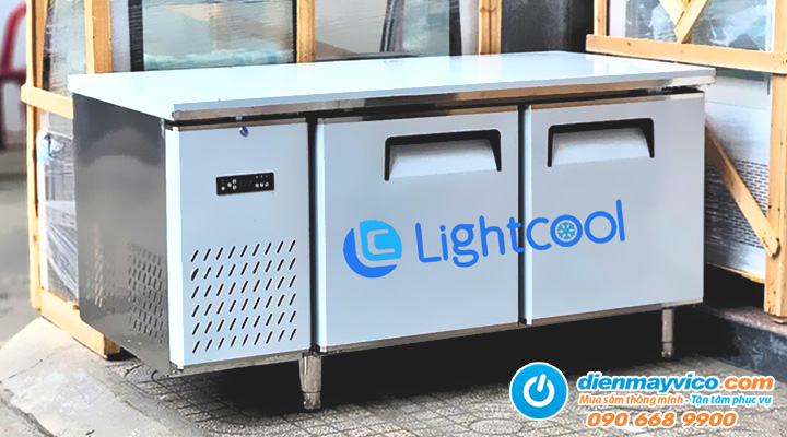 Mặt nghiêng Bàn inox tùy chỉnh đông mát Lightcool 294L 1m5 Quạt lạnh
