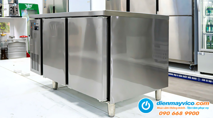 Mặt nghiêng của Bàn mát 2 cánh inox Icymax ICR-2S126 1m2