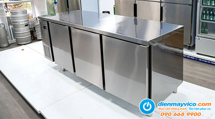 Mặt nghiêng Bàn mát 3 cánh inox Icymax ICR-3S186 1m8