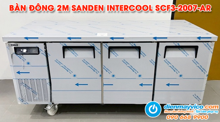 Mẫu bàn đông 3 cánh inox Sanden Intercool SCF3-2007-AR 2m