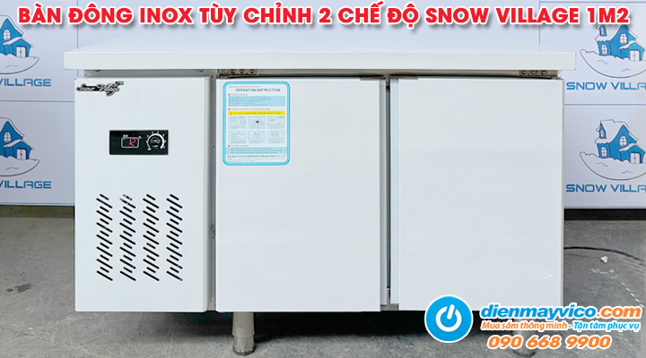 Mẫu bàn đông inox tùy chỉnh 2 chế độ Snow Village 1m2