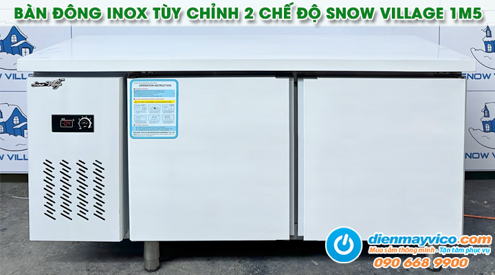 Mẫu bàn đông inox tùy chỉnh 2 chế độ Snow Village 1m5