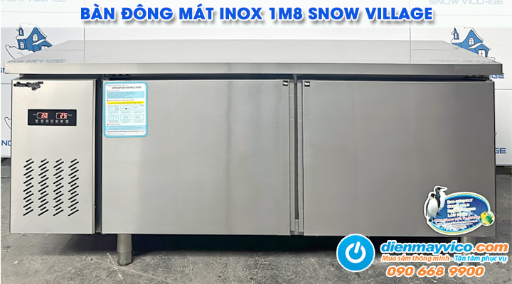 Mẫu bàn đông mát inox 1m8 Snow Village