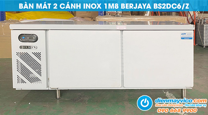 Mẫu bàn mát 2 cánh inox Berjaya BS2DC6/Z 1m8
