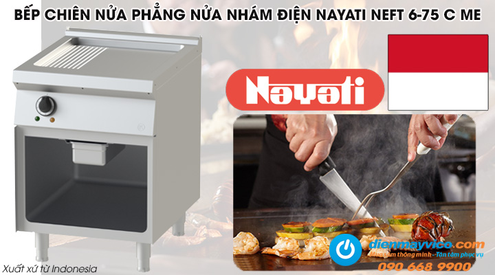 Mẫu bếp chiên nửa phẳng nửa nhám Nayati NEFT 6-75 C ME dùng điện