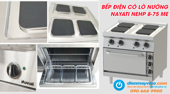 Bếp điện có lò nướng Nayati NEHP 8-75 ME có thiết kế bền đẹp và tiện lợi