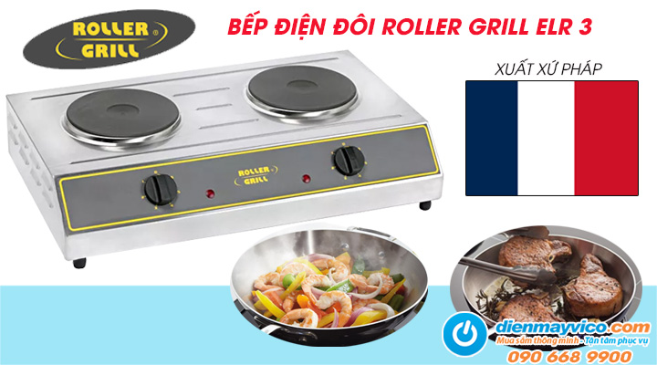 Mẫu bếp điện đôi Roller Grill ELR 3