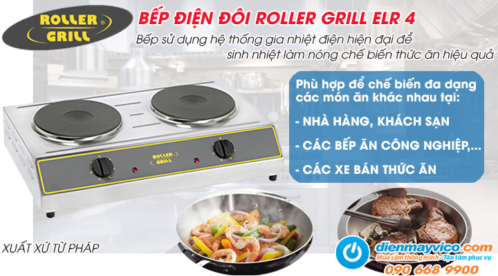 Mẫu bếp điện đôi Roller Grill ELR 4