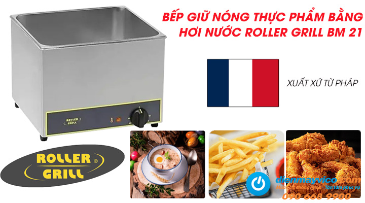 Mẫu bếp giữ nóng thực phẩm bằng hơi nước Roller Grill BM 23