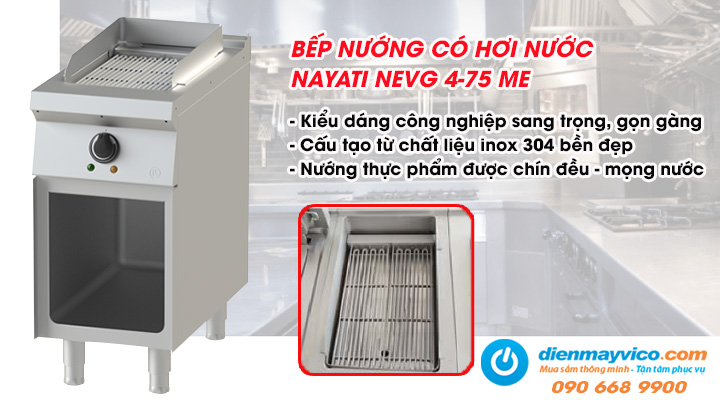 Mẫu bếp nướng có hơi nước Nayati NEVG 4-75 ME