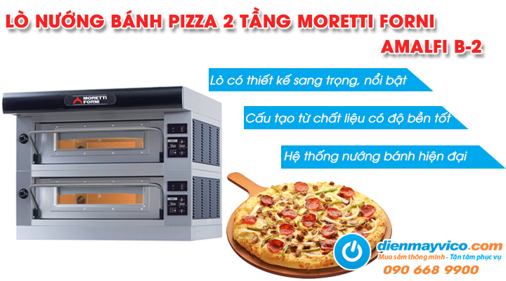 Mẫu lò nướng bánh pizza 2 tầng Moretti Forni AMALFI B-2