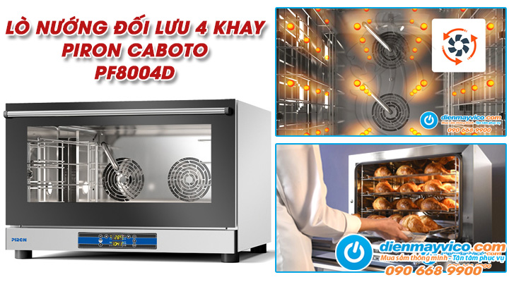 Mẫu lò nướng đối lưu 4 khay Piron Caboto PF8004D