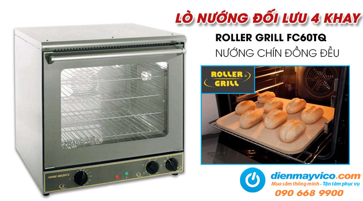 Mẫu lò nướng đối lưu 4 khay Roller Grill FC60TQ nhập khẩu từ Pháp