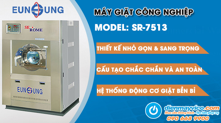 Mẫu máy giặt công nghiệp Eunsung SR-7513 13kg