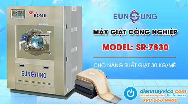 Mẫu máy giặt công nghiệp Eunsung SR-7830 30kg