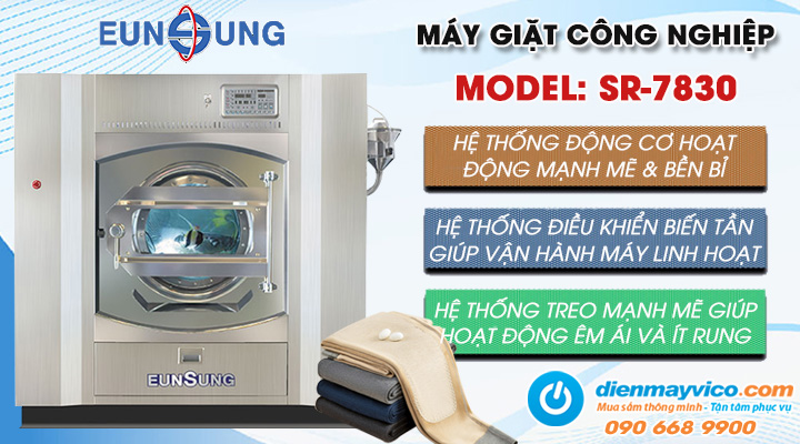 Mẫu máy giặt công nghiệp Eunsung SR-7850 50kg