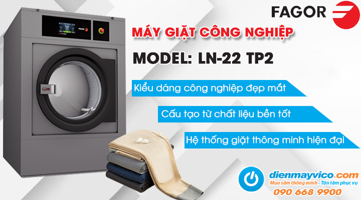 Mẫu máy giặt công nghiệp Fagor LN-22 TP2 22-25 kg/mẻ