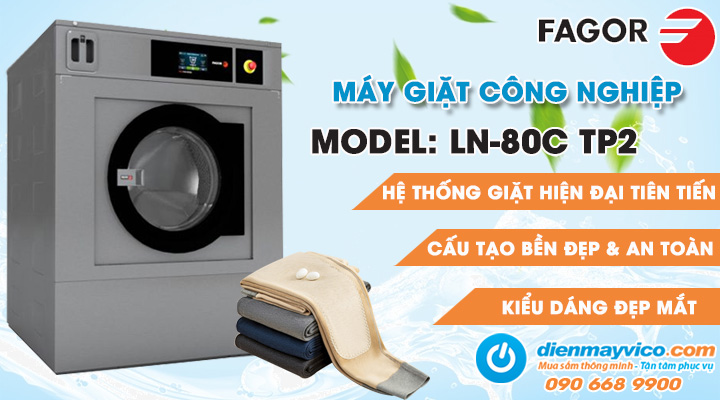 Mẫu máy giặt công nghiệp Fagor LN-80C TP2 80-88 kg