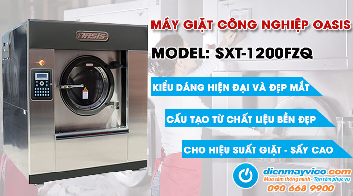 Tổng quan về máy giặt công nghiệp OASIS SXT-1200FZQ 120kg