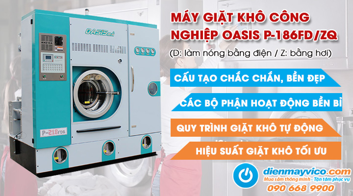 Mẫu máy giặt khô công nghiệp OASIS P-186FD/ZQ 10kg