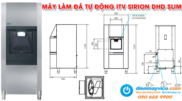 Mẫu máy làm đá tự động ITV SIRION DHD SLIM