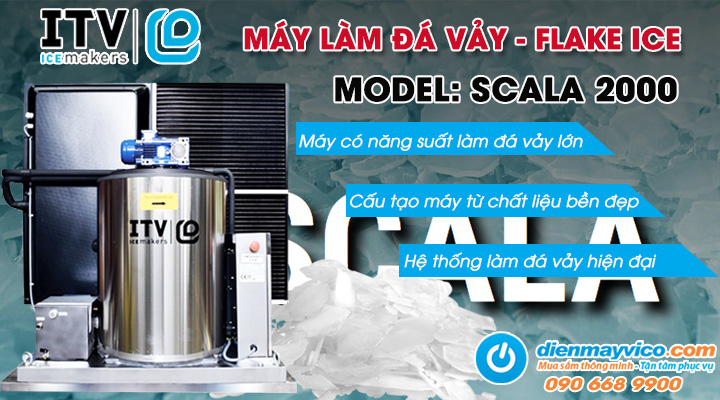 Mẫu máy làm đá vảy ITV SCALA 2000 2000 kg/ngày