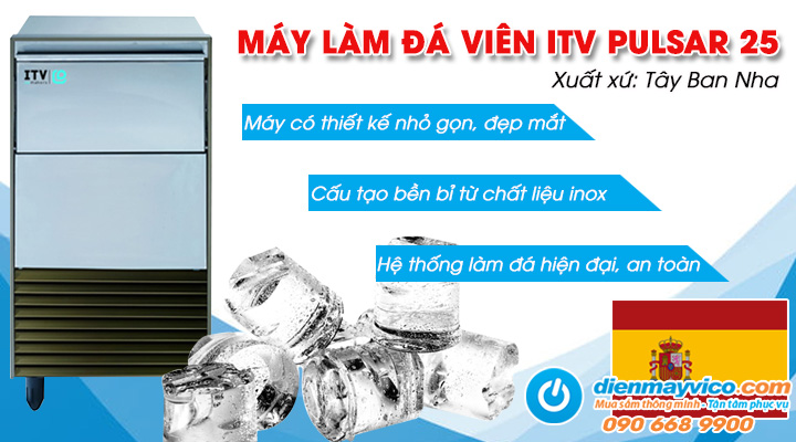 Mẫu máy làm đá viên ITV PULSAR 25 25kg/ngày