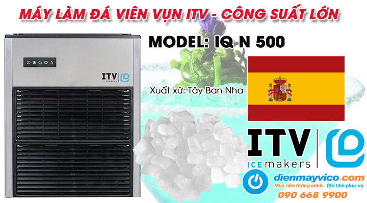 Mẫu máy làm đá viên nugget ITV IQ N 500 Gas R290 490 kg/ngày