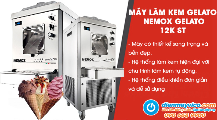 Mẫu máy làm kem gelato Nemox GELATO 12K ST