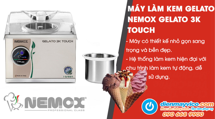 Mẫu máy làm kem gelato Nemox GELATO 3K TOUCH