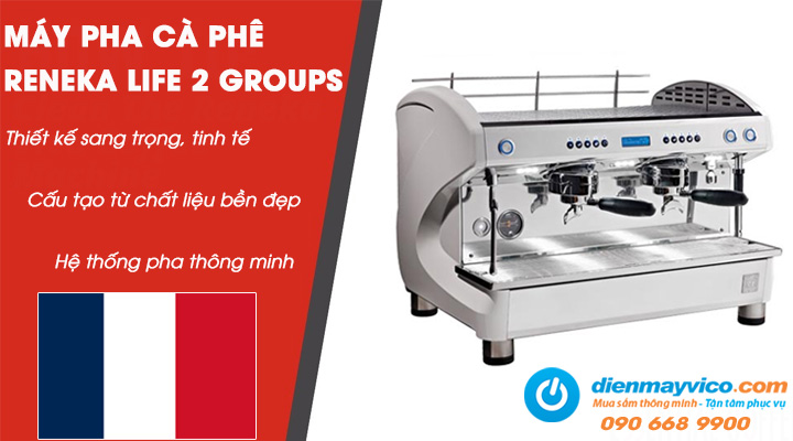 Mẫu máy pha cà phê Reneka LIFE 2 GROUPS