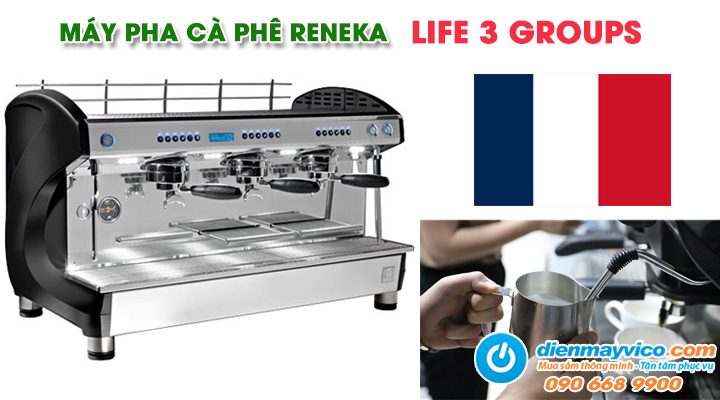 Mẫu máy pha cà phê Reneka LIFE 3 GROUPS